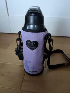 美品◆ALLGOアルゴ◆子ども用水筒◆ 直飲み◆紫黒ハートのサムネイル