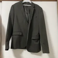 ダークグリーン テーラードジャケット　H&M カーキ
