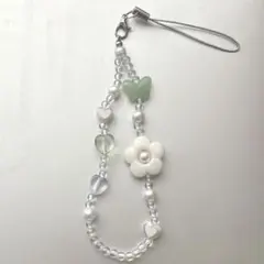 707韓国　ビーズストラップ　ビーズキーホルダー　緑　グリーン　カメラ　推し色