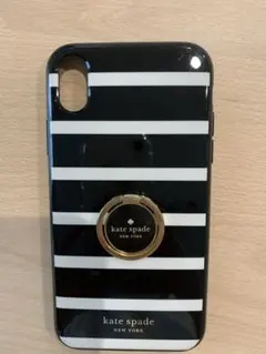 ケイトスペード　携帯ケース　iphoneXR ボーダー　マリン