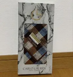 即日発送 即購入可 まとめ買い歓迎 CARLO LAUREN チェック柄ハンカチ