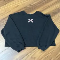 H&M キッズ トレーナー リボン ブラック 140cm