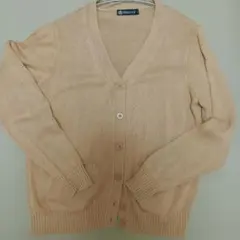 ベージュ Vネック スクールカーディガン スクールセーター 秋冬服 高校生 L