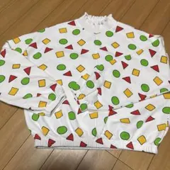 カラフル幾何学模様フリルネックトレーナー