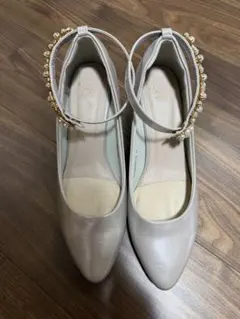 ⭐︎RANDA⭐︎結婚式用　ポインテッドパンプスビーズストラップ付き