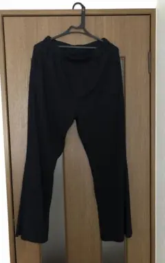 ハニーズ　セルフカットフレアパンツ　ブラック