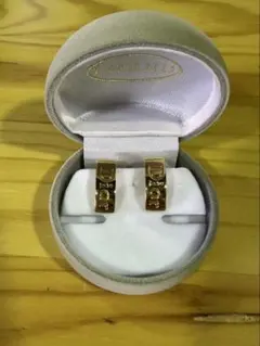 g1418 Diorロゴ イヤリング ゴールド ヴィンテージ　ケース付き