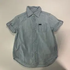 お値下げPOLO ポロ　ライトブルー半袖デニムシャツ　薄手　3T 100　美品