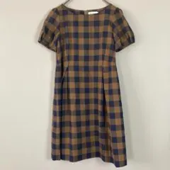 bon mercerie（M）ワンピース /膝丈/半袖/カットソー/チェックのサムネイル