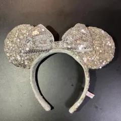 ミニー耳カチューシャ シルバー スパンコール