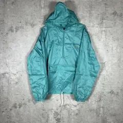 80s IZOD LACOSTE ナイロンアノラックパーカー ターコイズ C表記