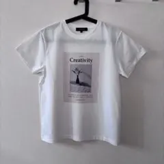 美品　アンタイトル　洗えるニュアンスフォトTシャツ M