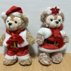 ディズニー ダッフィー シェリーメイ クリスマス ぬいぐるみバッジ 2点セット