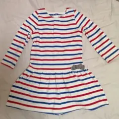 ストライプ柄長袖ワンピース 90cm