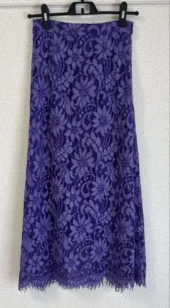 【引っ越し前セール】FRAY I.D パープル 花柄レース ロングスカート