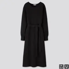 UNIQLO ユニクロ ジャージーベルテッドワンピース S 黒 ベルトなし