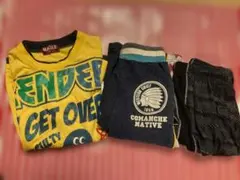 ★3点セット　イエロー長袖カットソーとショートパンツセット