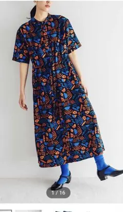 リブ イン コンフォート プリントワンピース