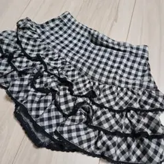 mezzo piano　フリル付きチェック柄スカート 130cm