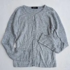イング◇アンゴラ ウール混 ビジューボタン カーディガン 大人かわいい M
