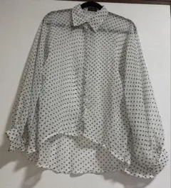 シースルーシャツ　ドット柄　フリーサイズ