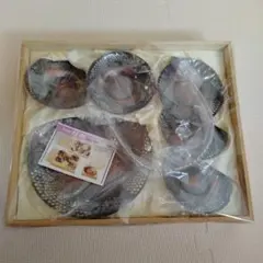 新品　ブランド　高級品　銅製　銅のお皿　枝梅　盛皿と茶托　食器　料理　模様　６枚