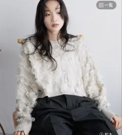 ローリーズファーム フリンジドルマンニットロングスリーブ アイボリー 未使用