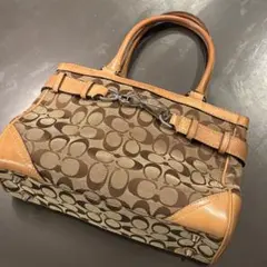 Coach モノグラム ハンドバッグ ブラウン/ベージュ