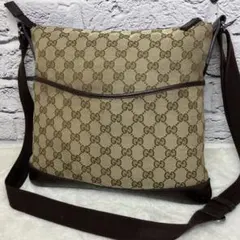 美品✨グッチ GGキャンバス レザー 本革 斜め掛け ショルダーバッグ