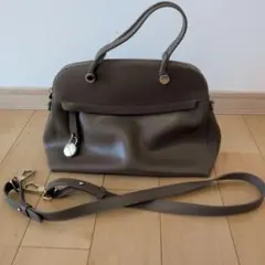 FURLA 2way ハンドバッグ ショルダー グレー