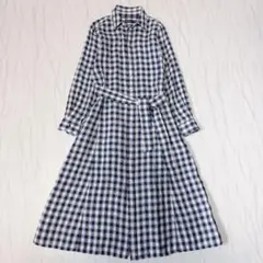 《近年モデル》ポロバイラルフローレン ベルテッド プラッド リネンシャツドレス