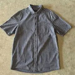 00s Eddie Bauer 半袖シアサッカーシャツ チェック柄 インド綿