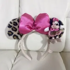 ディズニー ミニー ヒョウ柄 ピンク カチューシャ