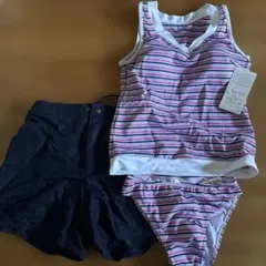 ストライプ セパレート水着 ショートパンツ付きのサムネイル