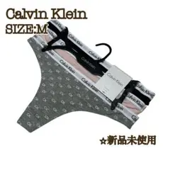 【新品】カルバンクライン Tバック 3枚 M バンドロゴ グレー ピンク 黒 ③
