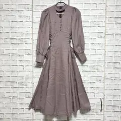 JUNOAH ジュノア レースアップ チョーカーワンピース （ブラウン）Mサイズ