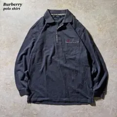 Burberryポロシャツ古着ノバチェックM当時物unisex美品刺繍ロゴレア