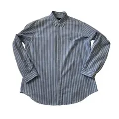 Ralph Lauren ボタンダウンシャツ 青と白ストライプ　L