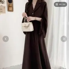 ショート丈長袖ジャケット＆ハイウエストフレアスカートセットアップ