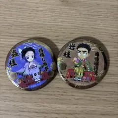 鬼滅の刃 ニジゲンノモリ ネオン缶バッジ 胡蝶しのぶ　悲鳴嶼行冥