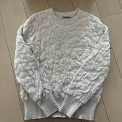 【ZARA】パールコットンニット