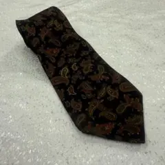 美品　4goods2 シルクネクタイ ペイズリー柄 ネイビー系