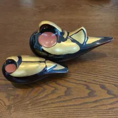 【美品】九谷焼 鴛鴦 置物 2個セット