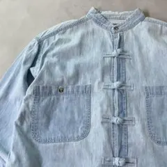 Vintage Denim Kung-Fu China Shirt 90’s古着