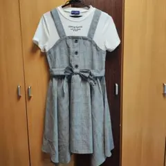 BLUE CROSS girls チェック柄ドッキングワンピースのサムネイル