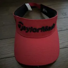 TaylorMade テーラーメイド サンバイザー ゴルフ 赤×黒 TPロゴ