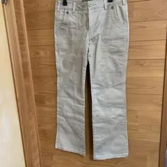 マクゾゥ M AＸＯＵ　ベージュ フレアパンツ コットン 混紡