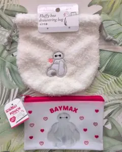 ベイマックス☆刺繍ボア巾着＆クリアポーチ(2点セット)