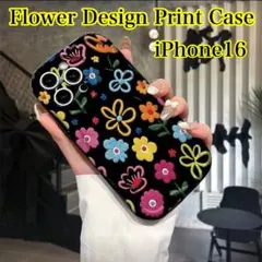 【iPhone16】フラワーデザイン TPU 耐衝撃ケース