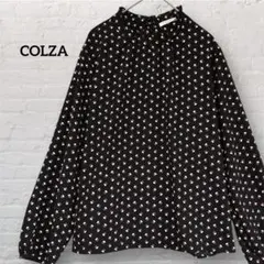 コルザ COLZA 総柄ブラウス M ハイネック 長袖 ブラックのサムネイル